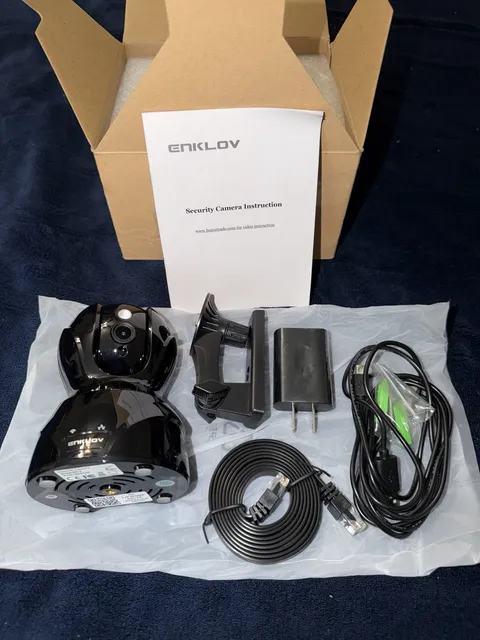 Enklov 827-X Cloud IP Camera, App Controlled In Home Monitoring, NEW Open Box
