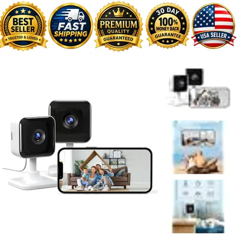 Indoor Security Camera 2 Pack 1080P WiFi Home Cameras Night Vision 2-Way Audio