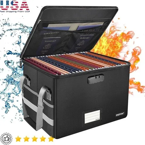 Fireproof Water-Resistant Lock Box Portable Dustproof Storage Solutions New