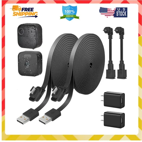 30ft Weatherproof Power Cable for Blink Outdoor 4, 3rd Gen, XT and XT2, 2 Pack