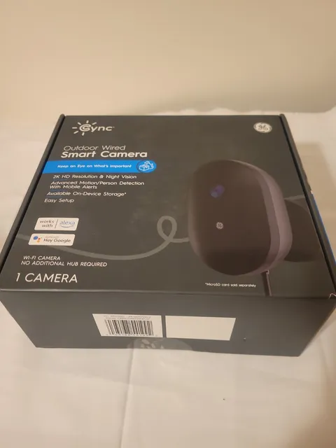 GE Cync Outdoor WIRED Smart 2K Camera (CAMODWD3MW1-1P) Black