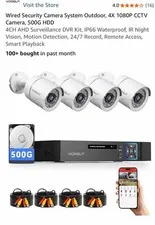 L6L-WQR VORGUT Wired Security Camera System 4CH DVR 5MP Lite 4x3MP Cameras 500GB