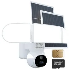 ON WATCH 4G LTE No WiFi 24/7 Recording Solar Floodlight Security Camera Outdo...