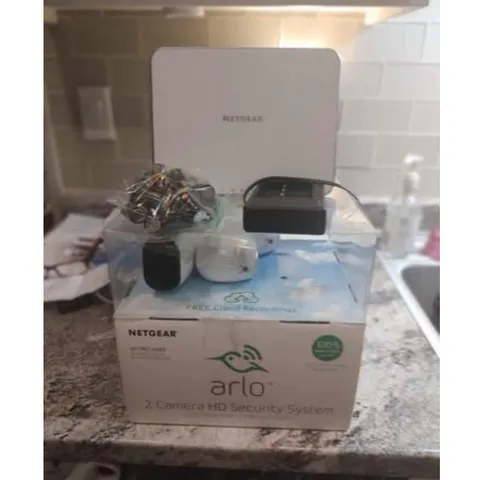 NETGEAR Arlo 2-Cam 1080p Wireless Wi-Fi Security System Alexa Indoor/Outdoor