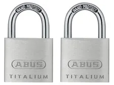 ABUS Mechanical 64TI/30mm TITALIUM™ Padlock Carded Twin Pack ABU64TI30TC