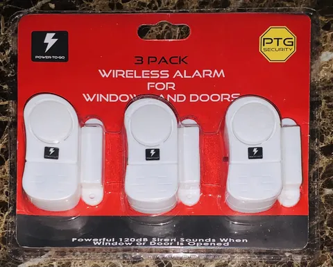 PTG Security 3 Pack Wireless Alarm for Windows & Doors 120dB Siren Home Work New