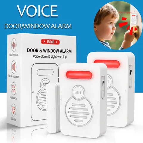 Refrigerator Alarm Wireless Doorbell Sensor 3-Level Volume Voice Window Alert ×2