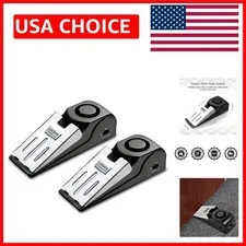 Rubber Door Stop Alarm with 120DB Siren - Travel-Friendly 2 Pack for Safety