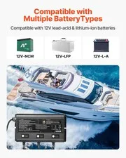 Marine Battery Charger, 3-Bank, 5A 12V Onboard Boat Charger, IP68 Waterproof Sm