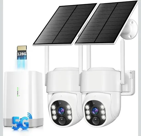 CAMO CQ1S 4G LTE Pan Tilt Security Camera Night Vision PIR Battery Solar 2-Pcs
