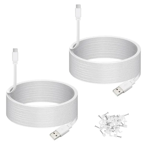 2-Pack 30ft Cable for WYZE Duo Cam Pan Outdoor , USB Extension Cord