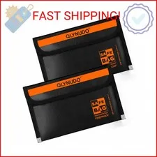 Small Fireproof Document Bag (8x5", External Size), 2-Pack Fireproof Money Bag f