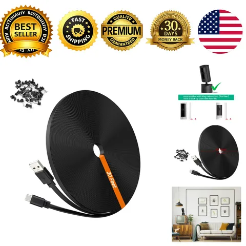 30ft USB-C Cable for Ring Pan-Tilt Indoor Cam 2024 Release Security Camera 9m