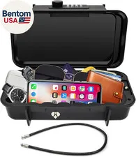 Beach Lock Box,Travel Safe Lock Box with Removable Chain,Locking Boxes with Code