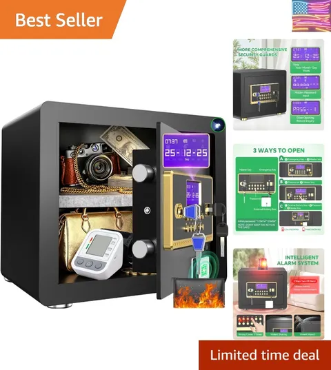 with Digital Keypad & Alarm System - Electronic Lock Box for Jewelry Cash wit...