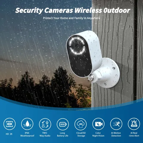 Wireless Outdoor IP Security Camera 3MP Solar/Battery Wi-Fi 2-Way Night Vision
