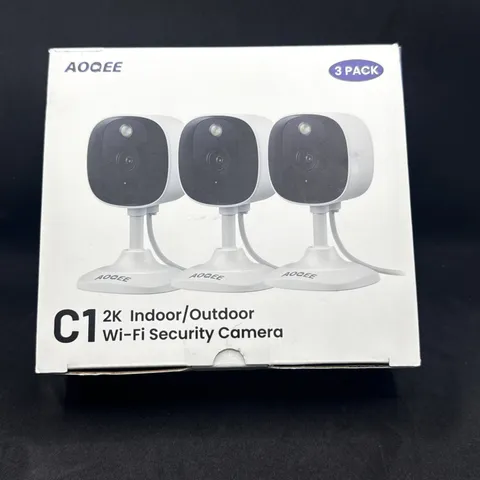 AOQEE 2K Security Camera for Indoor/Outdoor, Color Nigth Vision, C1 3Pack | Plug