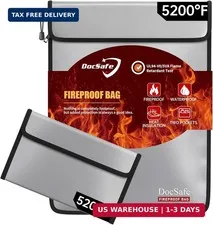 DocSafe Fireproof Document Bag (5200℉) with Fireproof Organizer Travel Case,Heat
