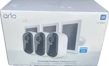 3 Pack Arlo Essential Outdoor 2K Camera 2nd Generation with 3 Solar Panels Seal