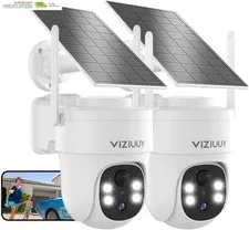 Solar Security Cameras Wireless Outdoor, IP66 Weatherproof | 360°PTZ, Color Nig