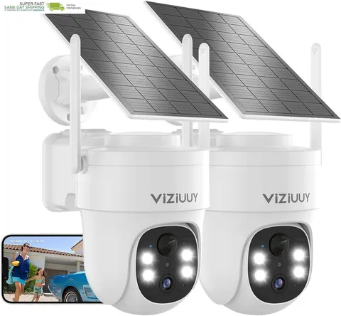 Solar Security Cameras Wireless Outdoor, IP66 Weatherproof | 360°PTZ, Color Nig