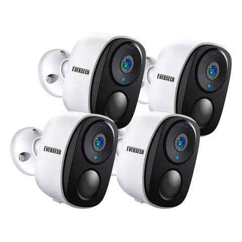 EVERSECU 2K 3MP Outdoor Wireless Security Camera Support Full, 4pack White