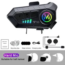 Y10 Motorcycle Bluetooth 5.3 Helmet Headset Waterproof Wireless Intercom Phone
