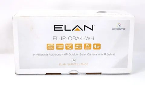 Elan EL-IP-OBA4-WH IP Poe 4MP Bullet Surveillance Camera (White) New w775