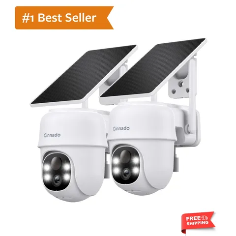2K Cameras for Home Security-2.4G WiFi Outdoor Camera Wireless Solar/Battery ...