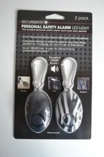 Securebrite Personal Safety Alarm LED Light 2 pack 100DB Solid Black & Zebra
