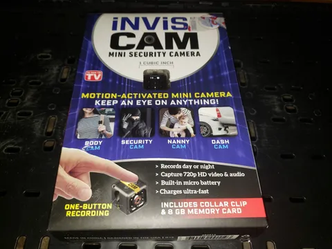 Invisicam Mini Security Camera w/ Collar Clip & 8 GB Memory Card Body Nanny Dash