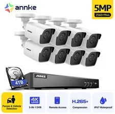ANNKE 4K 8CH DVR 5MP CCTV Security Camera System Outdoor Human&Vehicle Detection