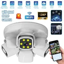4 Lens 4K HD WiFi Security IP Camera Outdoor Home Night Vision CCTV PTZ icam365