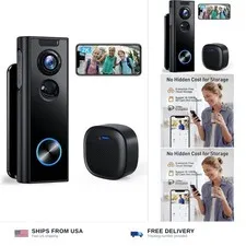 XTU 2K Wireless Doorbell Camera with Chime, No Subscription, Alexa | 2K video...