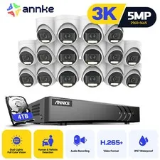 ANNKE 8CH 16CH Color DVR 5MP Audio Security Camera System Human Detection H.265+