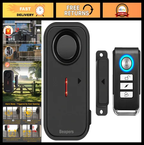 Waterproof Door/Window Alarm with Remote Control - 113dB Anti-Theft Security Sys