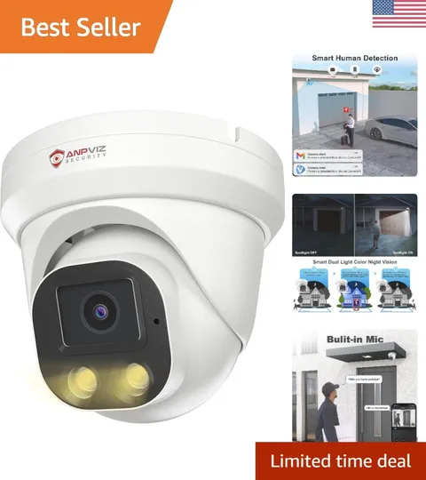 Outdoor Indoor 4MP  Camera with AI Human Detection & Dual Light Night Vision