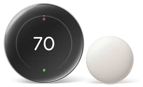 Google Nest Learning Thermostat 4th Gen w/ Sensor - Polished Silver