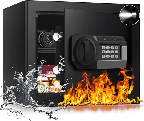 1.8 Cuft Small Fireproof Safe for Home Use, Safe Box Fireproof Waterproof with P