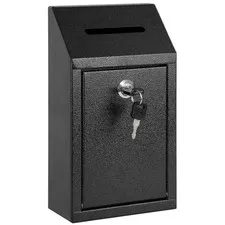 Secure Wall Mount Drop Box with Lock, Black