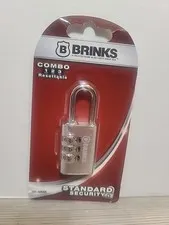 Brinks Combo 123 Brass 3-Dial Resettable Combination 40mm Padlock  165-50056