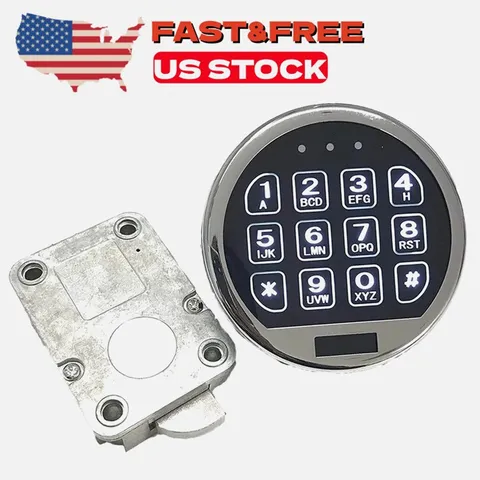 Keypad Electronic combination safe lock replacement, with rotating lock bolt