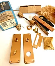 NOS VINTAGE  HERCULOCK DOOR LOCK BRONZE