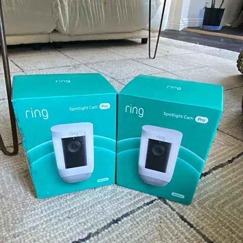 Ring Spotlight Cam Pro Battery White Wi-Fi 1080p Indoor/Outdoor 2-Pack