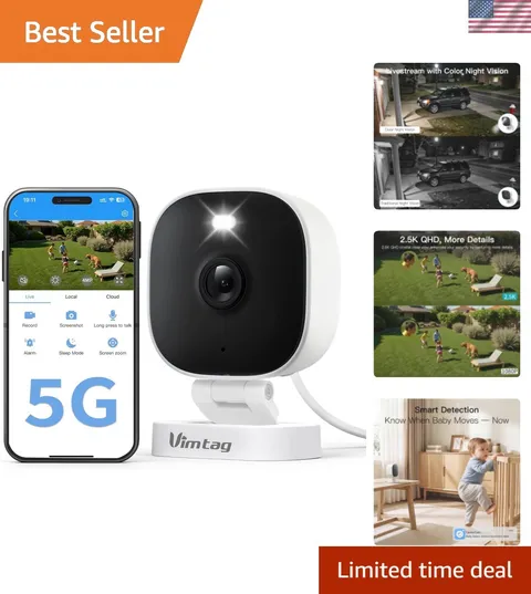 Security Camera Outdoor Indoor, 2.5K Cameras for Home Security Pet/Dog, Color...
