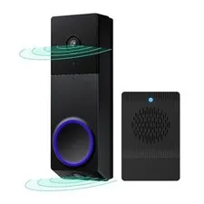 WYZE Wireless Duo Cam Video Doorbell (Chime Included), Battery Powered, 2K Full