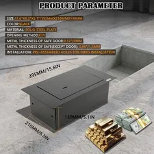Steel Plate Underground Hidden Floor Safe for Gun Money Jewelry Home Security