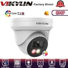 VIKYLIN Mini Dual light Color+IR Ethernet MIC 8MP 4K Security IP Camera MD Onvif