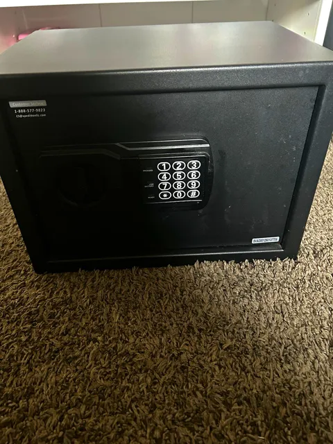 Black Metal Home Security Safe w/ Digital Keypad Lock & Interior Shelf