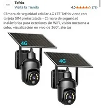 Tefrio 4G LTE Solar 2K Wireless PTZ Outdoor Color Night Vision Cameras 2-Pack
